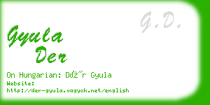 gyula der business card